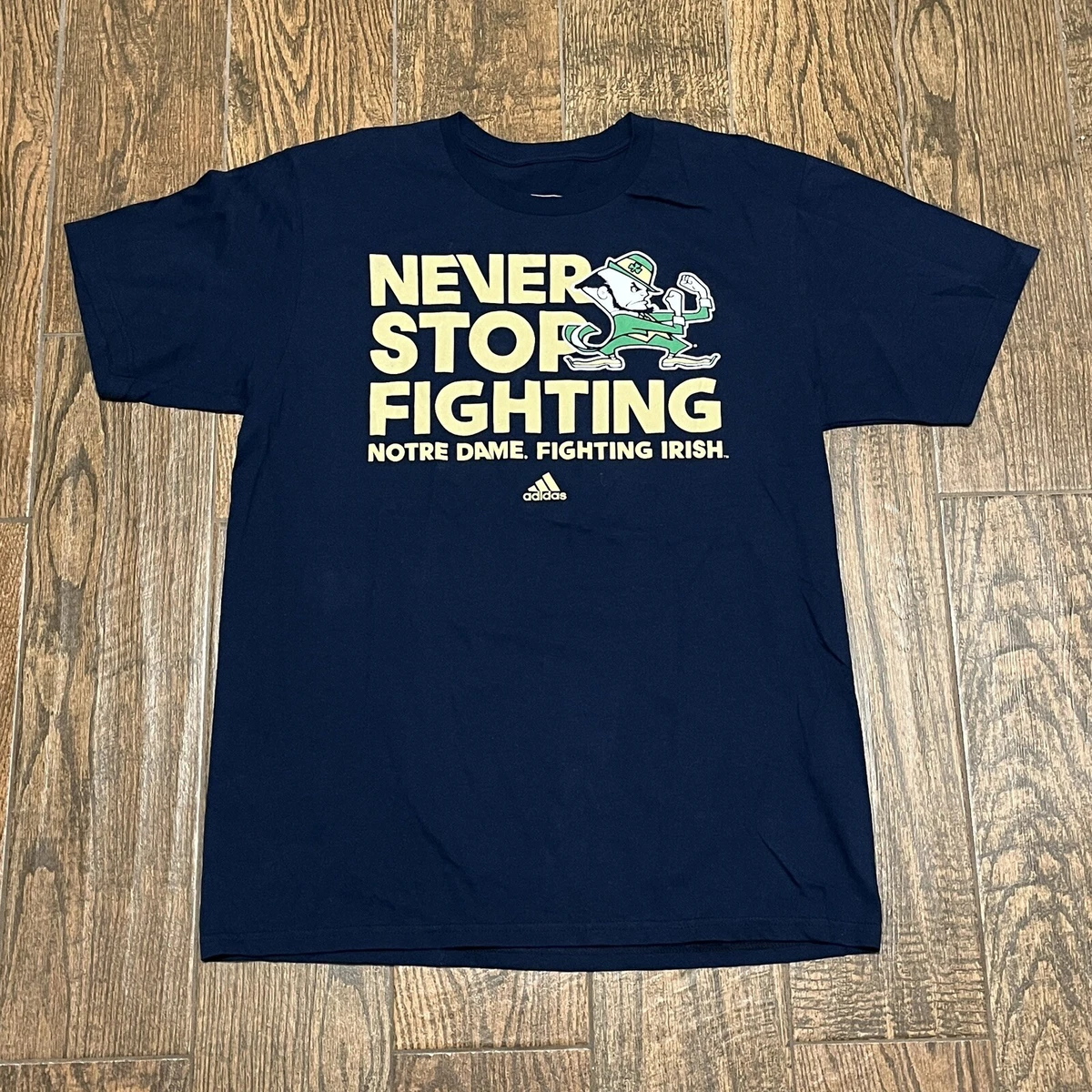 Men Notre Dame Fighting Irish Adidas Never Stop Short Sleeve T Shirt Sz. L