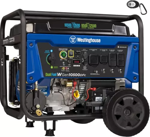 Westinghouse 13,500-W Portable Dual Fuel Gas Generator, Remote Start, CO Sensor