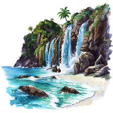 Wall Decal Sticker Tropical Summer Beach Wall Sticker 18X18cm Large