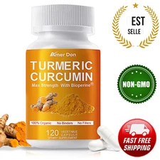 10000mg Organic Turmeric Curcumin with Bioperine 120 Capsules Triple Strength