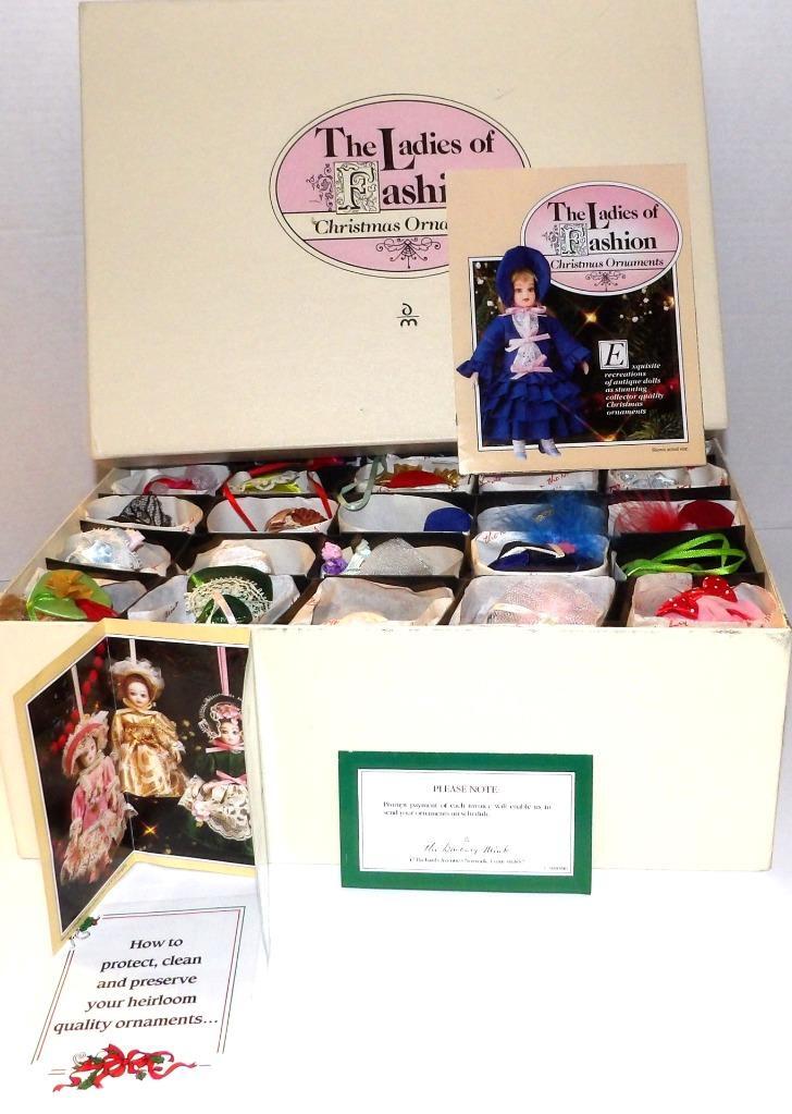 Danury Mint THE LADIES of FASHION CHRISTMAS DOLL ORNAMENTS Complete set of 25