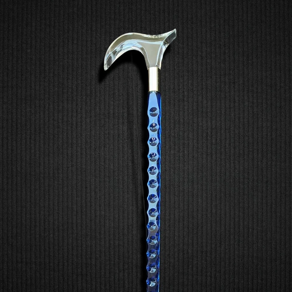 Elegant Crystal Acrylic Walking Cane | Derby Handle | Lightweight Mobility Aid - Image 2 of 4