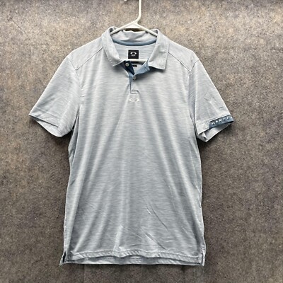 Oakley Polo Shirt Men Medium Adult Blue Golf Golfer Casual