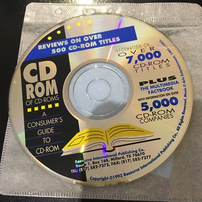 reviews on over 500 CD-ROM titles CD ROM OF CD-ROMS A CONSUMER