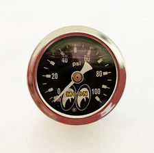 Moon Direct Fit Pressure Gauge 1-100 PSI- MOONEYES -  Liquid Filled - Oil/Fuel