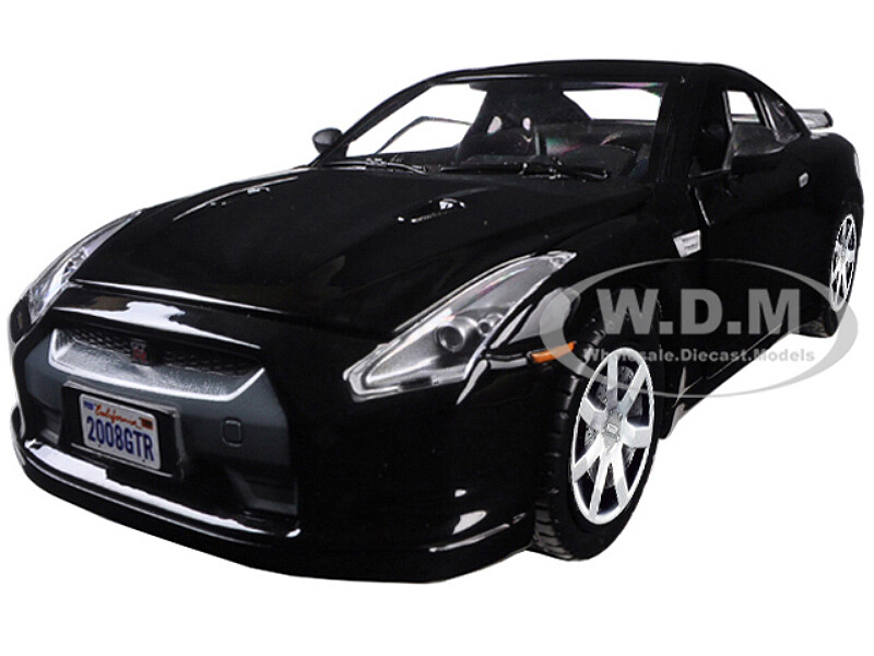 2008 NISSAN GT-R R35 GLOSS BLACK 1/24 DIECAST MODEL CAR BY