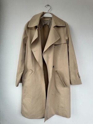 Max Mara Damen Regenmantel Trenchcoat 42 Beige Polyester Pre Owned