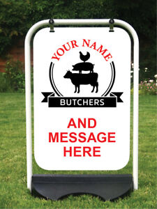 FREE CUSTOMISATION BUTCHERS SIGN PAVEMENT SIGN SHOP SIGN A BOARD OUTDOOR SIGN