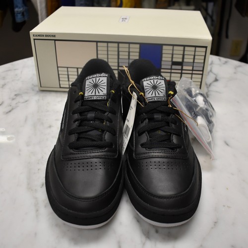 NWT Reebok EAMES House Club C 85 Black Leather Mens Sneaker Classic 10 AUTHENTIC - Picture 3 of 12