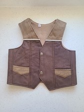 Boys Brown Leather Vest Size 6 Classic Western Style