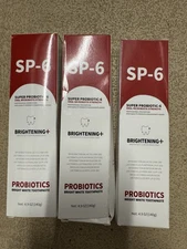 3 PACK SP-6 Super Probiotic-6 Whitening Toothpaste 4.9oz  Bright White Whitening