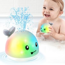 Whale Bath Toy Sprinkler, Light Up Bath Toys for Kids Ages 1-3 Babies 6-12-18 Mo