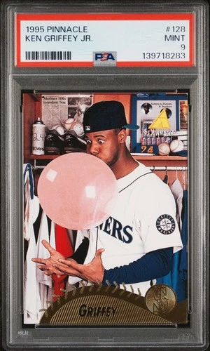 1995 Pinnacle Ken Griffey Jr. #128 Bubble Gum Card PSA 9 MINT