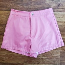 SHEIN Shorts Women's Size XS Faux Leather Pink High Rise