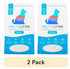  2 pack PrettyLitter Clumping Health Monitoring Cat Litter, Unscented, 10lb Bag