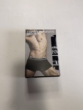 Emporio Armani Black Cotton Stretch Boxers Trunks, 3 Pack, Size Large