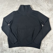 Alo Yoga Hazy Mock Neck Pullover Sweatshirt Black Women's Size Large Oversized