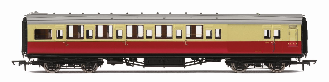 Hornby R40463A OO Gauge SR Maunsell Brake Third Coach BR Crimson And Cream S3753