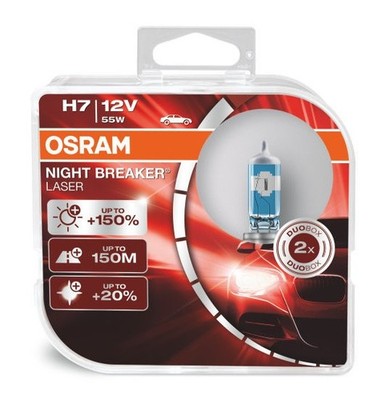 Osram H7 12V 55W PX26d Night Breaker LASER 150% Brighter Headlight Bulb Pair