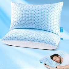 Firm Pillow Shredded Memory Foam Pillows King Size Set of 2, Adjustable Cooli...