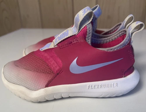 Nike Flex Runner Sneakers Bambino Bambini 9C Rosso Scarpe Slip On