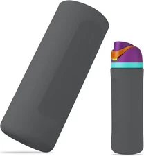 Silicone Water Bottle Boot for Owala 24oz, Full Wrap 24 Ounces, Grey 