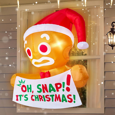 #ad 3.5FT Christmas Inflatables Gingerbread Oh Snap 2025 NEW LED Outdoor Decoration $37.99