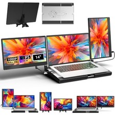 Triple Screen Extender for Laptop 14 Inch FHD 1080P Portable USB C IPS