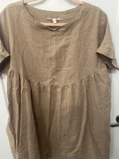 Grade & Gather Women’s Tan Babydoll Style Dress Size medium