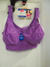 NWT Hanes Smooth Comfort Flex Fit Wire Free Bra Style 3484 Purple - Size L New