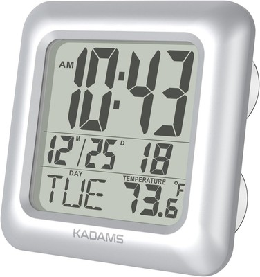 Bathroom Shower Digital Wall Clock - Water Resistant - Large Display LED Wall...