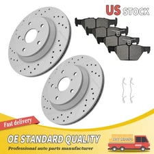 Rear Drilled Brake Rotors And Ceramic Brake Pads For Subaru Forester 2019-2022