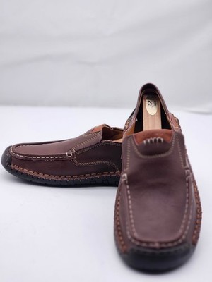 Caoutchouc Slip-On Loafer Shoes Mens Driving Moccasins Brown  display picture 2