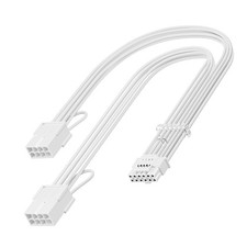 12V-2x6 Adapter Extension Cable White PCIE 5.0 12VHPWR 16pin to 2x8 Pin Female