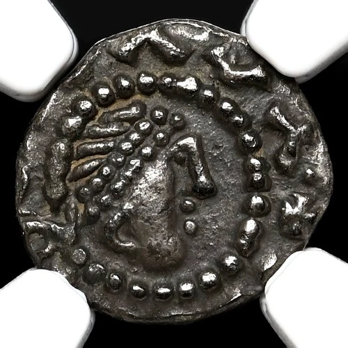 ANGLO-SAXON. England. Primary Phase, 680-710AD. Silver Sceat. NGC AU50. Scarce.