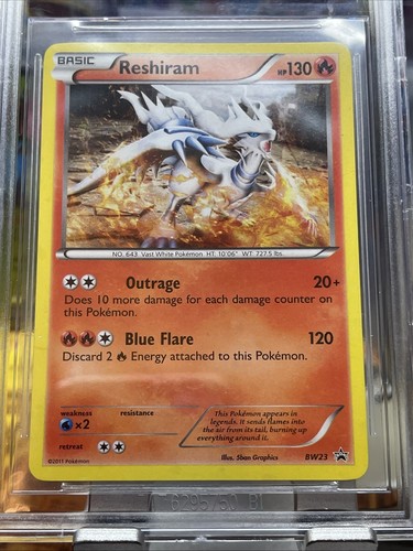 2011-2013 Pokémon Black & White Black Star Promos Reshiram #BW23 GRADED - Picture 10 of 10