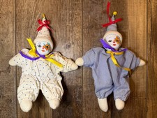 Vintage Porcelain Face Clown Dolls Lot of 2 S...