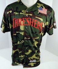 2017 Clearwater Threshers JD Hammer #37 Game Issued Green Camo Jersey Miltary 9