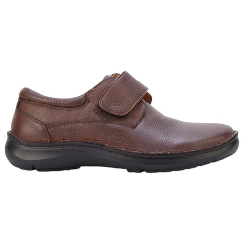 Mens Hush Puppies Bloke Brown Leather Extra Wide Slip On Work Dress Shoes - Picture 2 of 6