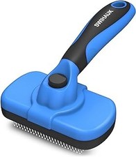 Swihauk Self Cleaning Slicker Brush - Skin Friendly Deshedding Grooming Tool for