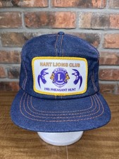 Vintage Hart Lions Club 1985 Pheasant Hunt Patch Denim USA Made SnapBack Hat