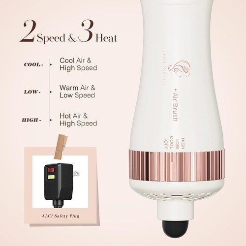 Travel Dual Voltage Hair Dryer Brush 4-IN-1 Portable Mini Hot Air Blow Dryer ... - Picture 6 of 7