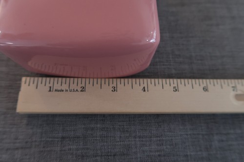 Vintage Ceramic Bathroom Toothbrush Holder USA MCM Cottagecore Pink Shabby - Picture 6 of 7