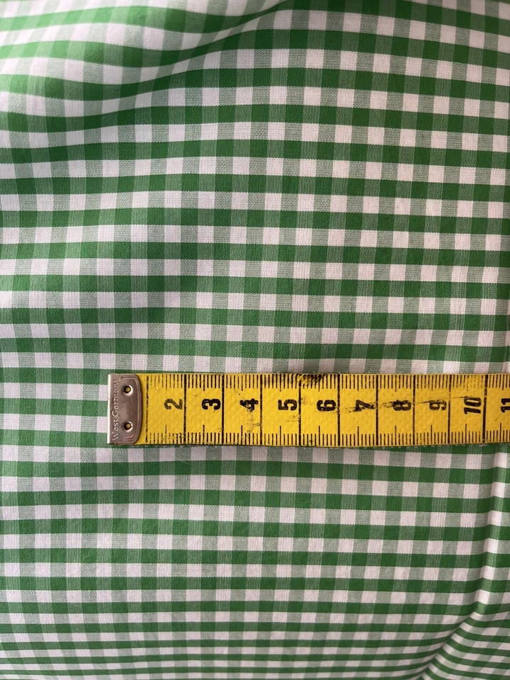 Baumwolle 2,60 Mtr. x 1,50 Breite Karo Grün Weiß 4 mm - Bild 3 von 3