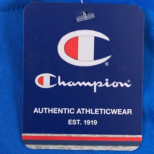Champion Boys Large Blue Long Sleeve Script Logo Hooded Athletic Tee NWT *Flaw - Picture 5 of 8