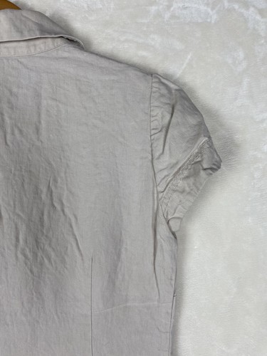 Worth Aline Dress Womens 4 Beige 100% Linen Pockets Natural Summer Vacation - Picture 9 of 12