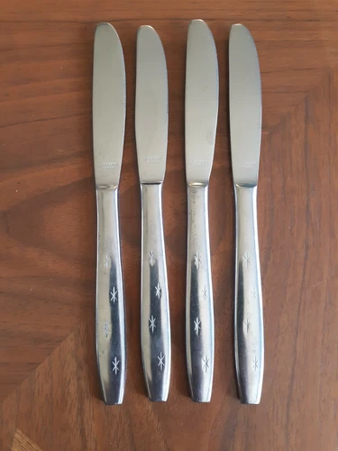 4 Vintage MCM ATOMIC HEAVENLY STAR Stainless Steel Knives JAPAN