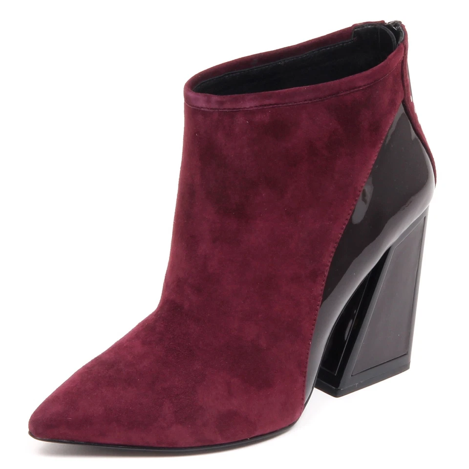 F7750 tronchetto donna bordeaux KAT MACONIE MARGO suede/patent boot shoe woman - Photo 1/4