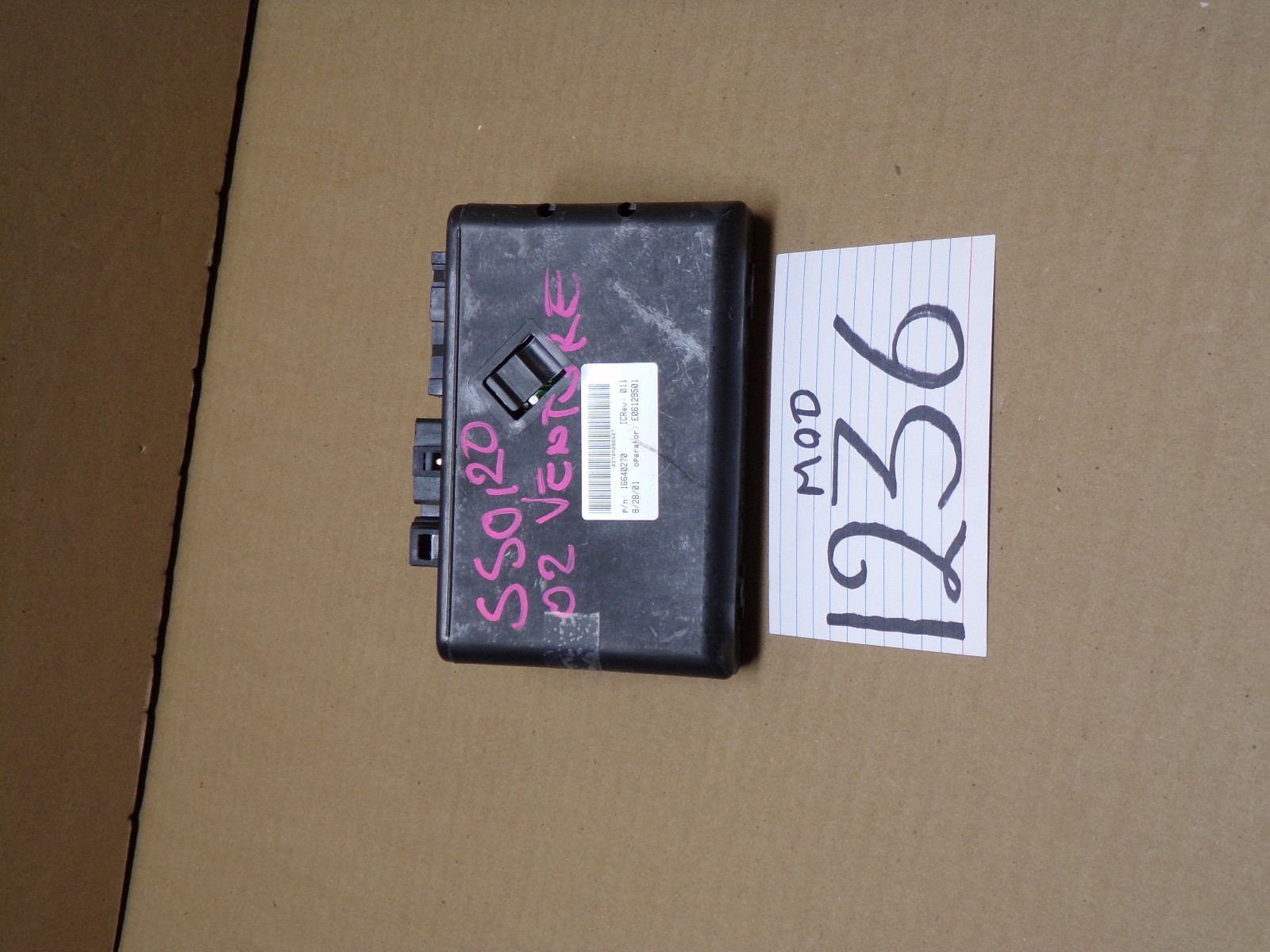 2002 Chevrolet Venture Sliding Door Control Module Computer #1236-MOD 