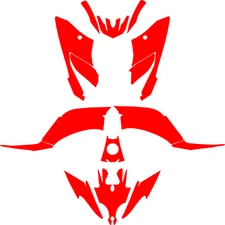 Yamaha Raptor 125 250 YFM 250R  plantilla vector  a escala real 1:1